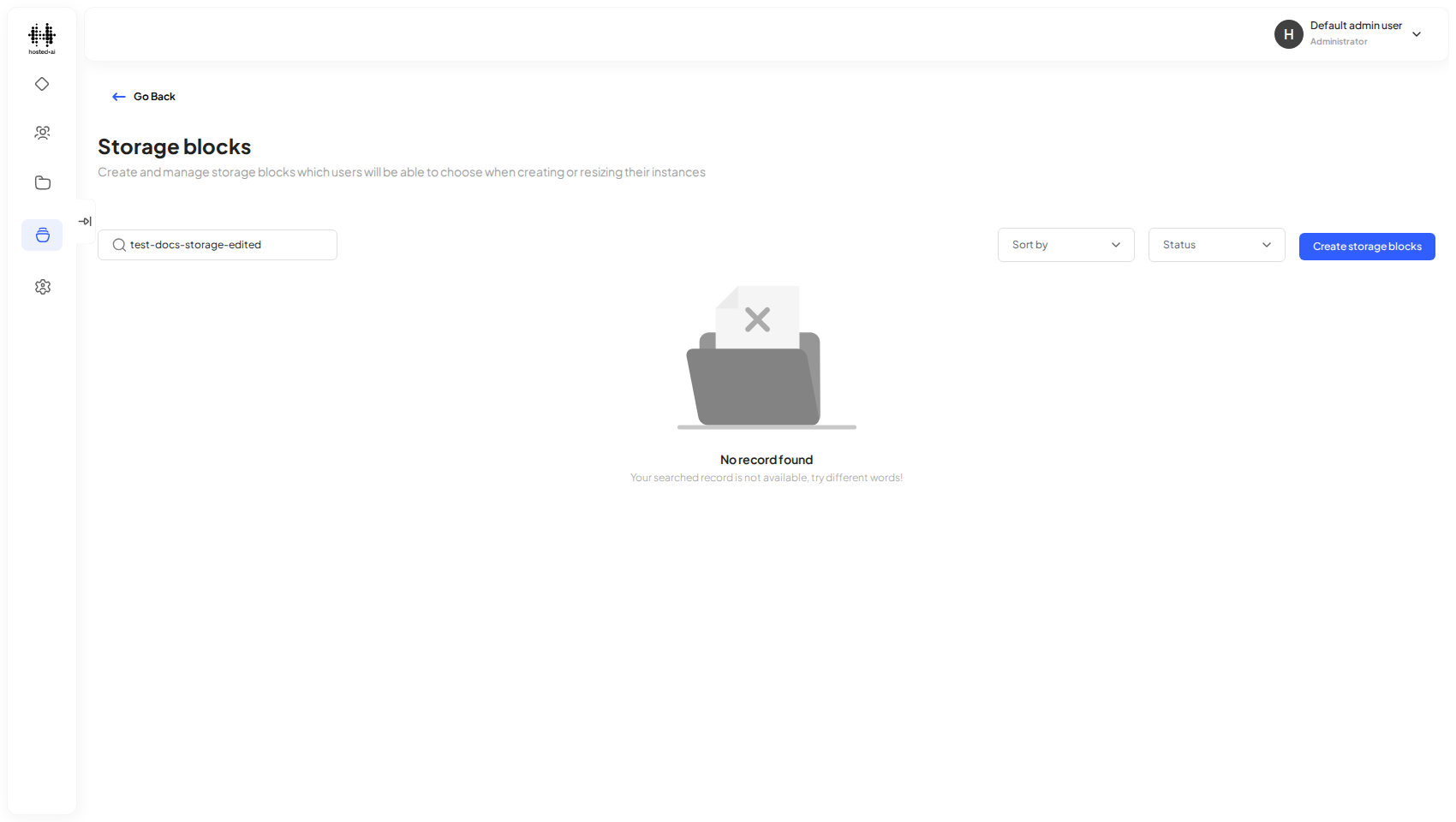 The Storage Blocks page